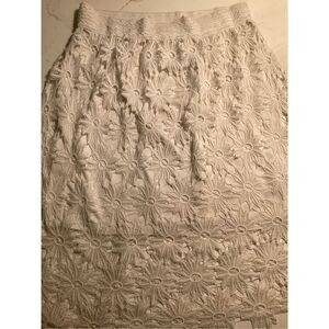 Studio West Apparel Lined Floral Lace Skirt Midi Sz XL Elastic Waist